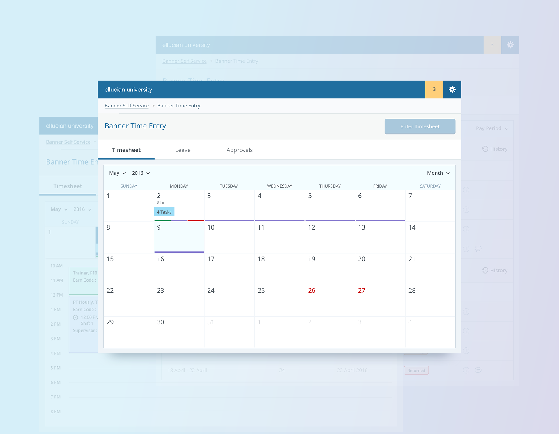 Banner Time Entry case study screen 3