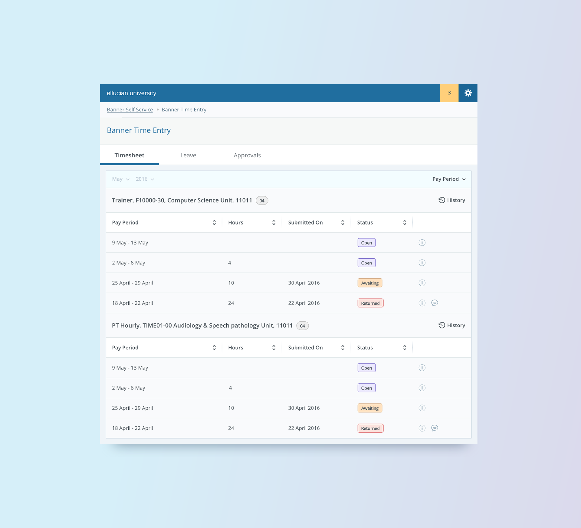 Banner Time Entry case study screen 7